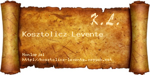 Kosztolicz Levente névjegykártya